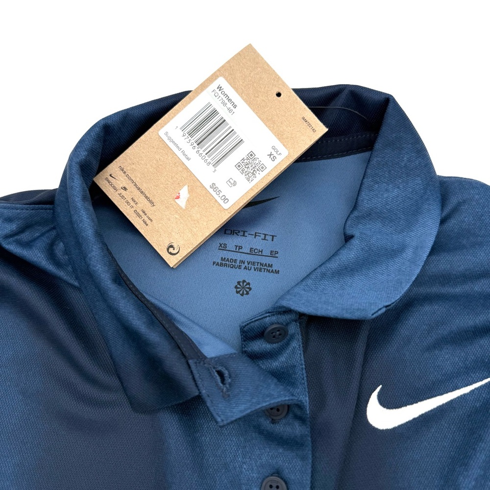 NWT New Nike Women's Victory Dri-FIT Short-Sleeve Printed Golf Polo XS Shirt Top - Picture 6 of 6